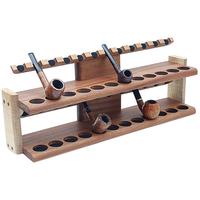 Stands & Pouches Neal Yarm 24 Pipe Two Tier Pipe Stand Mahogany and Stained Maple