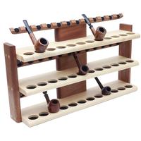 Stands & Pouches Neal Yarm 36 Pipe Three Tier Pipe Stand Mahogany and Maple