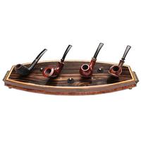 Pipe Accessories Neal Yarm Macassar Ebony with Brass Handles 7 Pipe Stand