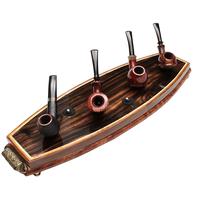 Pipe Accessories Neal Yarm Macassar Ebony with Brass Handles 7 Pipe Stand