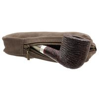 Stands & Pouches Savinelli Suede Pipe and Tobacco Bag - Brown