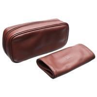 Stands & Pouches Castello Leather 2 Pipe Tobacco Pouch Brown