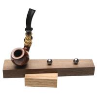 Stands & Pouches Michail Kyriazanos White Oak and Black Walnut 3 Pipe Stand