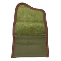 Stands & Pouches Claudio Albieri Italian Leather Roll Up Tobacco Pouch Olive/Chestnut