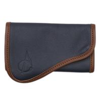 Stands & Pouches Claudio Albieri Italian Leather Roll Up Tobacco Pouch Dark Blue/Russet