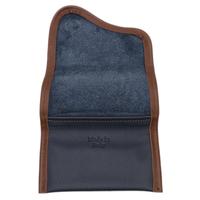 Stands & Pouches Claudio Albieri Italian Leather Roll Up Tobacco Pouch Dark Blue/Russet