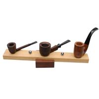 Stands & Pouches Michail Kyriazanos 5 Pipe Stand - Red Oak and Ash Wood