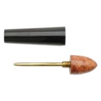 Tampers & Tools Scott Tinker Tamper - Zeppelin Gaboon Ebony and Amboyna Burl with Brass Pick