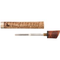 Tampers & Tools Bruno Nuttens Tamper - Curly White Teak with Brass, Gold Amboyna Burl, and Pick