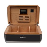 Humidors & Travel Cases Colibri Rally Humidor Black and Silver