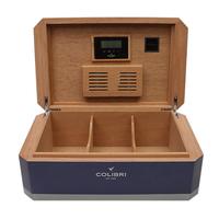 Humidors & Travel Cases Colibri Rally Humidor Navy and Silver