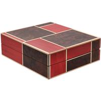 Humidors & Travel Cases Milwaukee Humidor Co. Dry Box 'Red and Brown' with Poplar, Walnut Burl and Holly