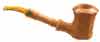 Ardor Urano Brown Partially Rusticated Cherrywood with Faux Bamboo Briar Shank Extension