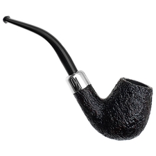 Ashton Pebble Grain Bent Billiard with Silver Army Mount (XXX)