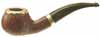 Brebbia Capuccio Sandblast Bent Apple with Silver Rim (601)