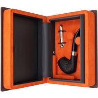 Dunhill Zeppelin Shell Briar Quaint Bent Billiard with Silver (4) (23/25) (2025) (with Case and Tamper)