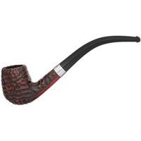Peterson Junior Rusticated Nickel Mounted Bent Billiard Fishtail