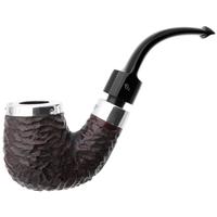 Peterson House Pipe Rusticated Silver Cap Bent P-Lip