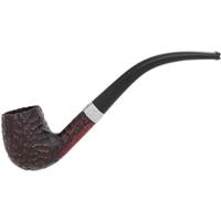 Peterson Junior Rusticated Nickel Mounted Bent Billiard Fishtail