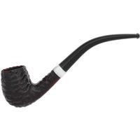 Peterson Junior Rusticated Nickel Mounted Bent Billiard Fishtail