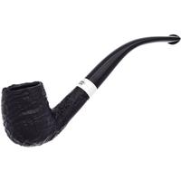 Peterson Junior Sandblasted Silver Mounted Bent Billiard Fishtail
