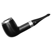 Peterson House Pipe Ebony Silver Cap Billiard P-Lip
