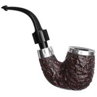 Peterson House Pipe Rusticated Silver Cap Bent P-Lip