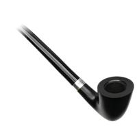 Peterson Churchwarden Ebony Silver Mounted (D15) Fishtail
