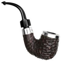 Peterson House Pipe Rusticated Silver Cap Bent P-Lip