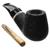 Radice Sandblasted Morta Aero Reverse Calabash Bent Brandy with Antler and Tamper