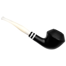 Stanwell Black & White Smooth (406) with Churchwarden Stem