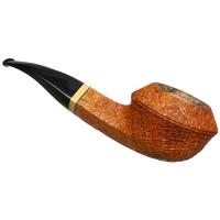 Mark Tinsky Golden Sandblasted Bent Bulldog with Black and White Ebony (B) (One Star)
