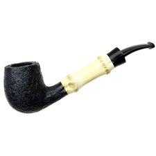 Tsuge Sandblasted Bent Billiard with Bamboo