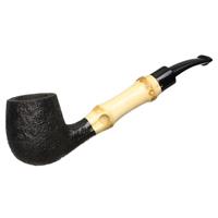 Tsuge Sandblasted Bent Billiard with Bamboo