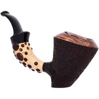 Xin Pipes Partially Sandblasted Bent Dublin Sitter with Bamboo
