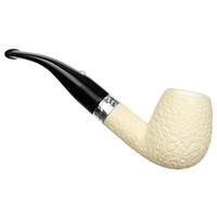 Barling Ivory 1812 Rusticated Meerschaum Bent Billiard with Silver (with Case) (9mm)