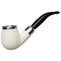 Barling Ivory 1812 Rusticated Meerschaum Bent Billiard with Silver Cap (with Case) (9mm)