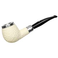 Barling Ivory 1812 Rusticated Meerschaum Bent Apple with Silver (with Case) (9mm)