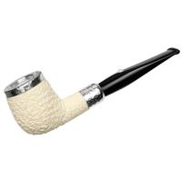 Barling Ivory 1812 Rusticated Meerschaum Billiard with Silver (with Case) (9mm)