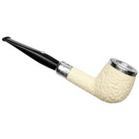 Barling Ivory 1812 Rusticated Meerschaum Billiard with Silver (with Case) (9mm)