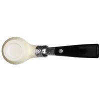 Barling Ivory 1812 Rusticated Meerschaum Bent Apple with Silver Spigot (with Case) (9mm)