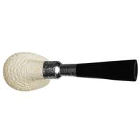 Barling Ivory 1812 Rusticated Meerschaum Bent Apple with Silver Spigot (with Case) (9mm)