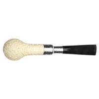 Barling Ivory 1812 Rusticated Meerschaum Billiard with Silver (with Pocket Case) (9mm)