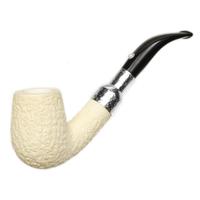 Barling Ivory 1812 Rusticated Meerschaum Bent Billiard with Silver (with Pocket Case) (9mm)