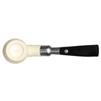 Barling Ivory 1812 Rusticated Meerschaum Bent Apple with Silver Spigot (with Pocket Case) (9mm)