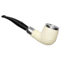 Barling Ivory 1812 Rusticated Meerschaum Bent Billiard with Silver (with Pocket Case) (9mm)