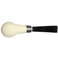 Barling Ivory 1812 Rusticated Meerschaum Bent Billiard with Silver (with Pocket Case) (9mm)