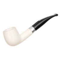 Barling Ivory 1812 Smooth Meerschaum Bent Billiard with Silver (with Case) (9mm)