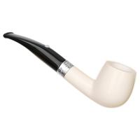 Barling Ivory 1812 Smooth Meerschaum Bent Billiard with Silver (with Case) (9mm)