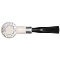 Barling Ivory 1812 Smooth Meerschaum Bent Billiard with Silver Cap (with Pocket Case) (9mm)